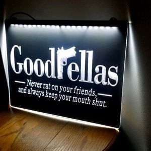 New GOODFELLAS LED light sign 9x12 mancave gift